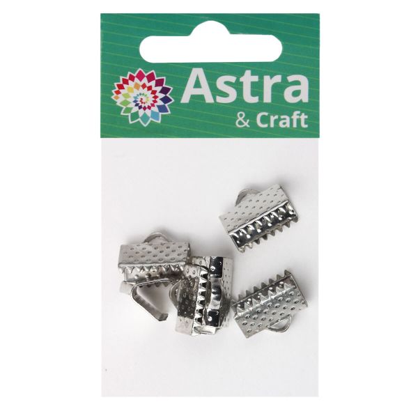 Концевик для ленты, 10 мм, 6 штук, Astra&Craft (никель) 4AR2030
