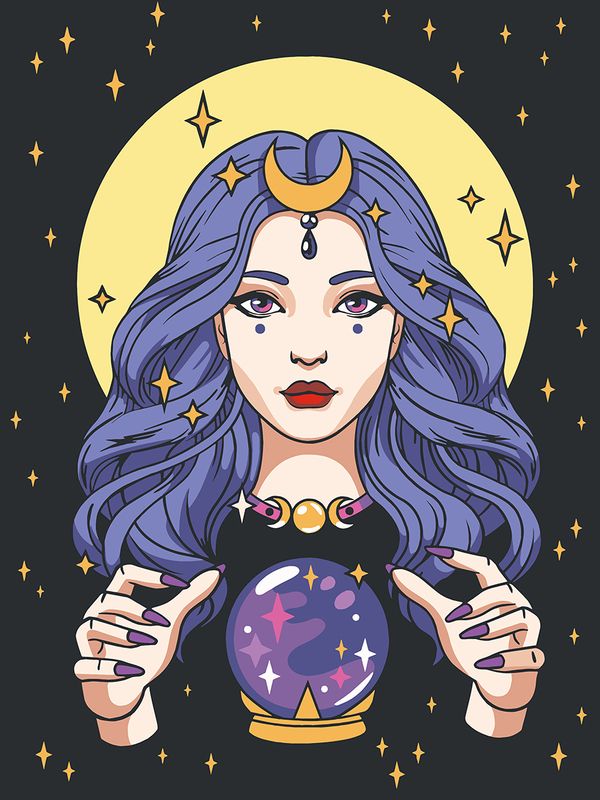 Картина по номерам Фрея PKZ/PMZ-077, Девушка-оракул (на картоне с краской-металлик), 40х30 см