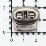 Фиксатор (зажим) для шнура пластик 2 отв., ⌀5.0 мм, 23х20 мм, плоский, под металл (никель), 200 шт