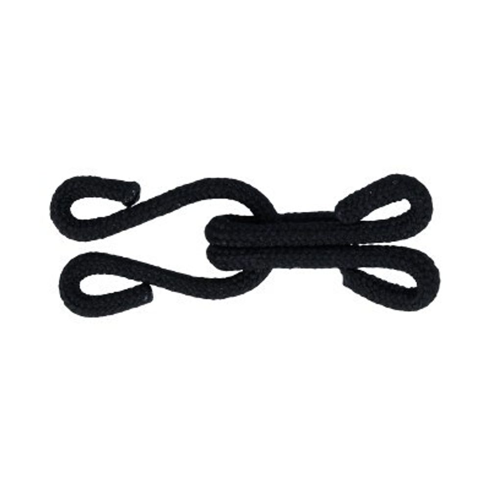 Крючок шубный обтяжной 36 мм, 3 шт, черный, Gamma TF-02