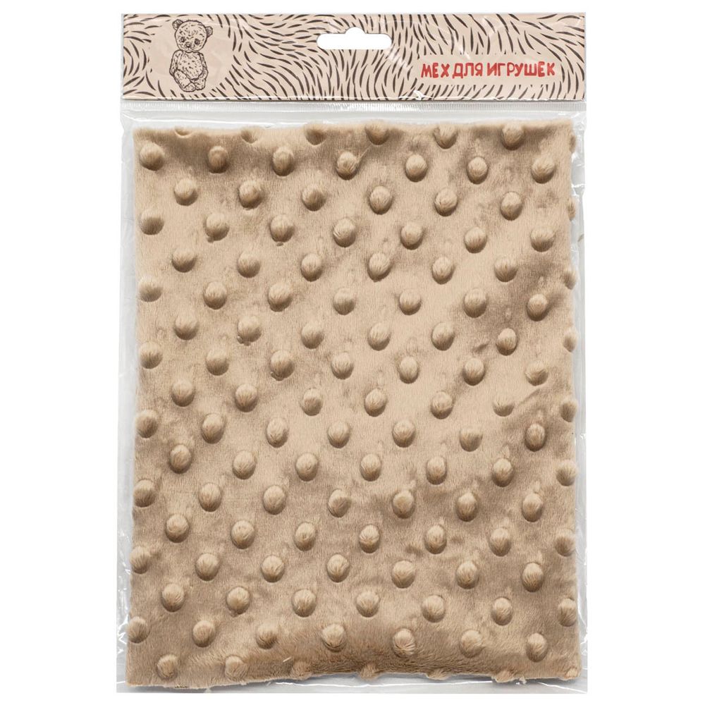Плюш (ткань) Sovushka Minky dot 280 г/м², 45х50 см, ворс 2,5мм, бежевый, 615622-1
