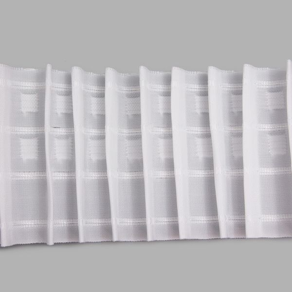 Лента (тесьма) шторная: сборка параллельная (1:2) 100 мм / 100 метров, равномерная