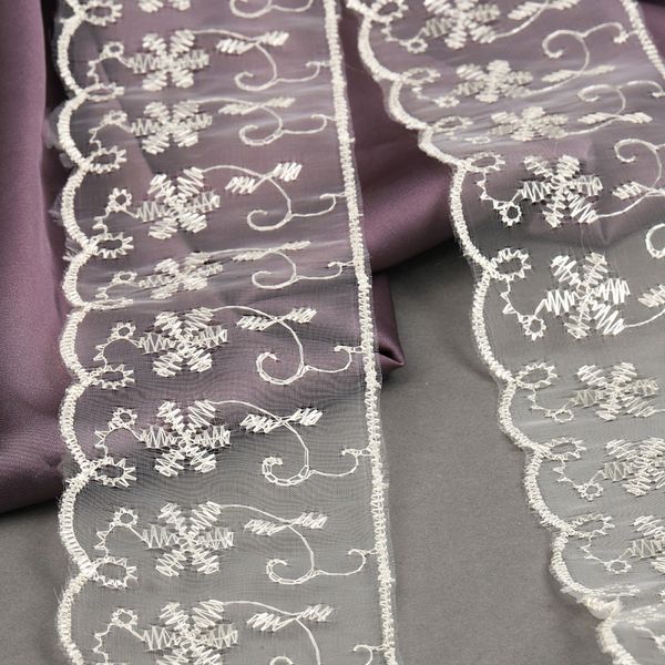 Кружево капроновое 65 мм / 13.7 м, 30011 цв.002 бл.желтый, Kruzhevo