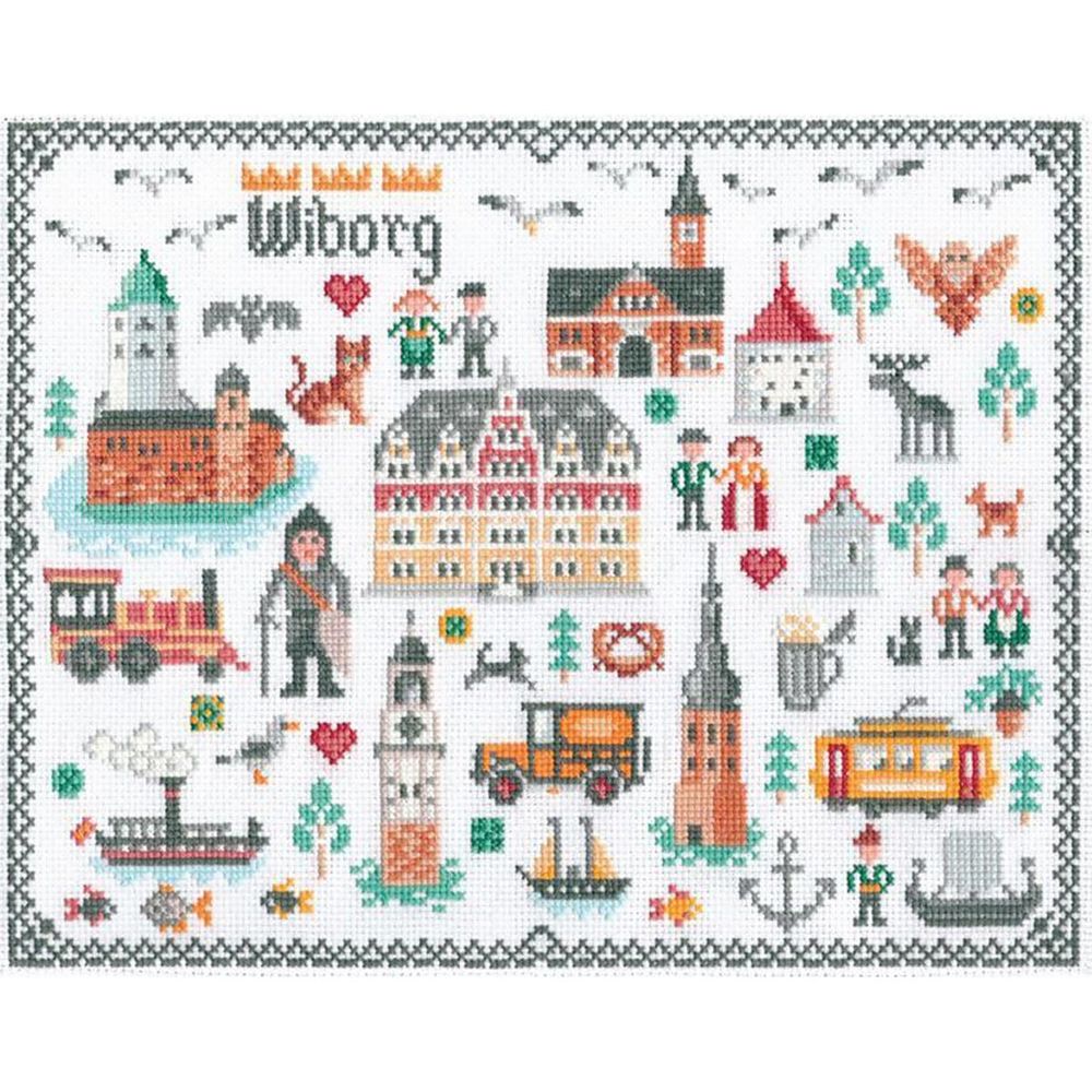 Набор для вышивания нитками Палитра 06.006, Прогулка по Выборгу 27х20см