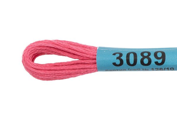 Мулине Gamma 100% хлопок, цв.3089 т.розовый, 24 мотка по 8 метров