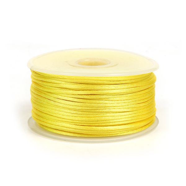 Шнур атласный корсетный ⌀2.0 мм / 50 метров, 3014 желтый