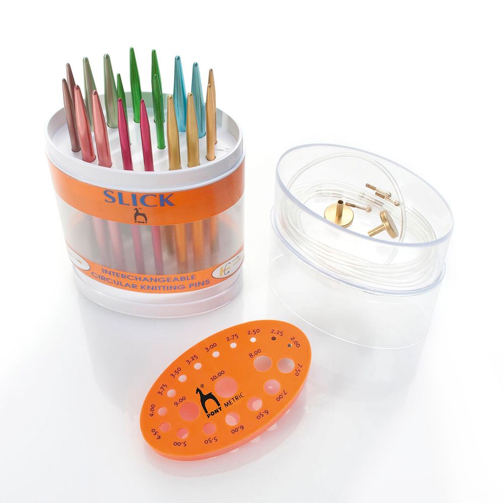 Набор съемных спиц Pony ⌀3,00-7,0 мм, с леской 60, 80, 120 см