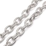 Цепь декоративная алюминий 20.3х15.1 мм, 10 метров, никель, K904