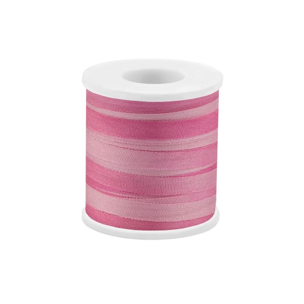 Лента (тесьма) шелковая 4.0 мм / 45.5±0.5 метров, M037 розовый/т.розовый, Gamma SRM-4