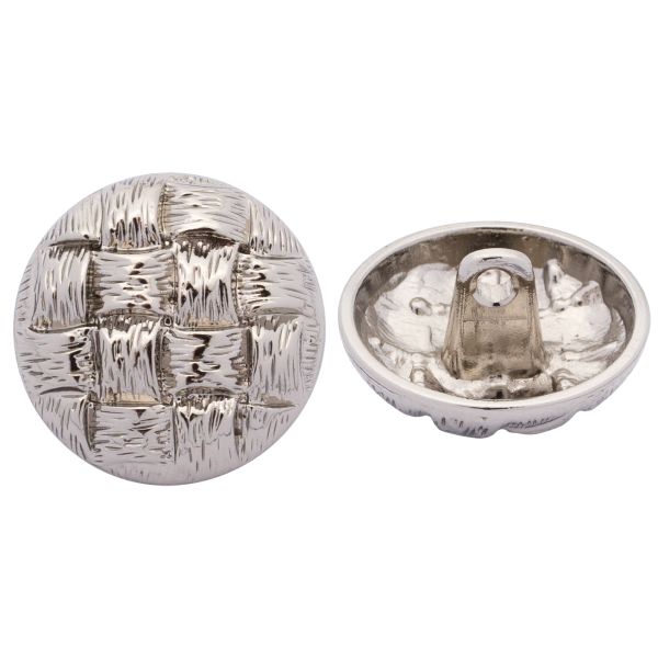 Пуговицы на ножке 28L=18 мм, металл, M.Silver (матовый серебристый), 10 шт, MP03