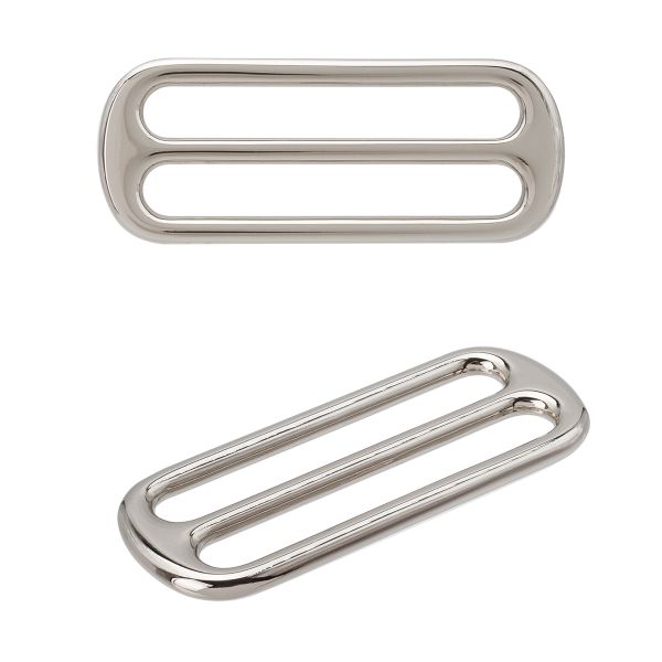 Пряжка регулировочная металл литая 49.0 мм (60х25мм), никель, МВ2342, 6 шт