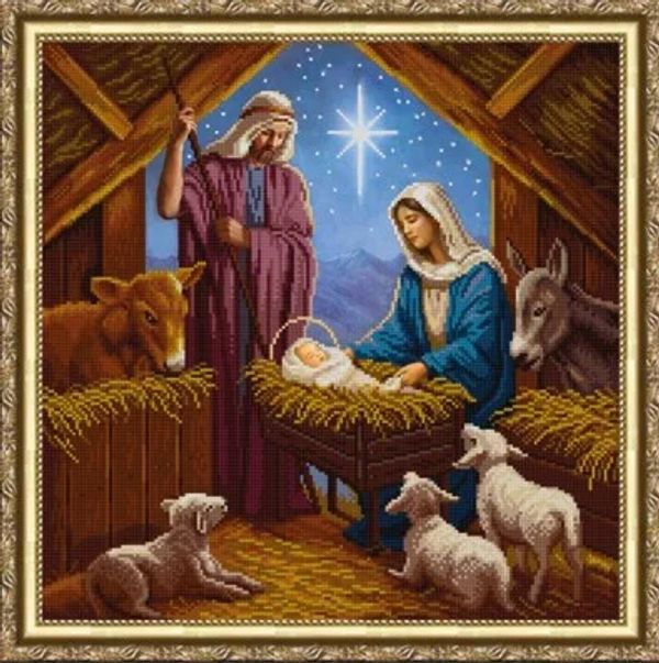 Рисунок для вышивания на ткани (Бисер) Конек арт. 1410 Святая семья 40х40 см