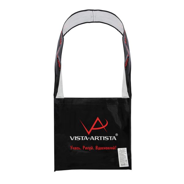 Сумка-шоппер сувенирная 37х40х10 см, 100% полиэстер, Кошка с жемчужной сережкой, Vista-Artista VASHOP-01