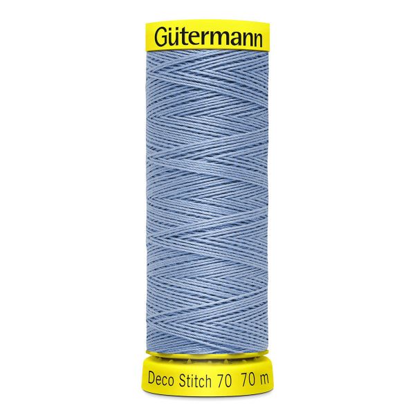 Нитки отделочные Gutermann Deco Stitch 70, 70м, 143 серо-голубой, 5 катушек