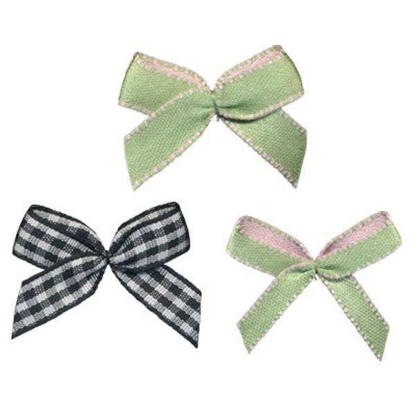 Набор текстильных бантиков, 100 шт, 406 зеленый, Annet BDR