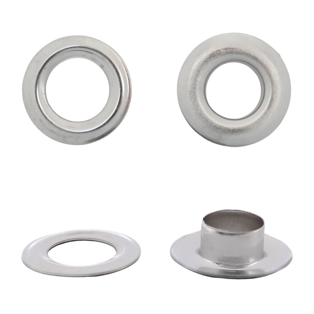 Люверсы металл ⌀9.2 мм (внутр.), h=6.32 мм, внешн. ⌀18.9 мм, №24, сталь, New Star, никель, уп≈1000 шт