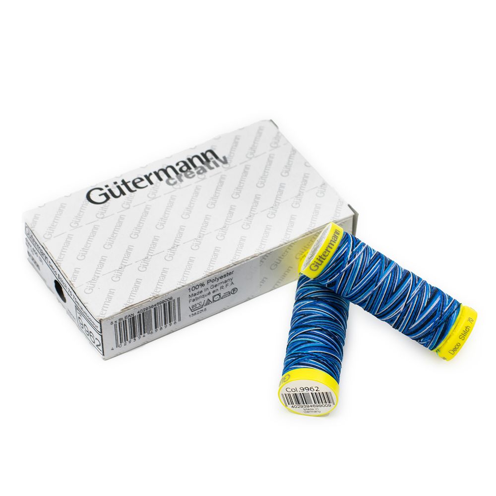 Нитки отделочные Gutermann Deco Stitch 70, multicolor, 70м, 9962, 5 катушек
