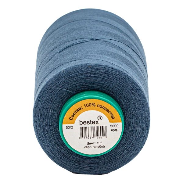 Нитки универсальные Bestex 50/2, 4570 м (5000 ярд) / 1 кат., 192 бледно-синий
