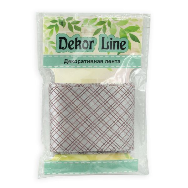 Лента атласная с рисунком Пересечение 45.0 мм / 3 метра, розовый, Globus