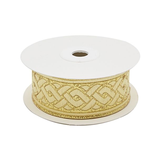 Тесьма металлизированная 35мм / 10м (золото), 35069