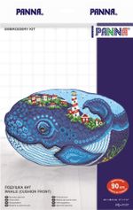 Набор для вышивания нитками Panna, Подушка Кит, 43х28,5 см