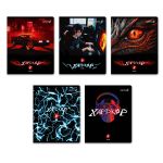 Тетрадь ученическая общая, глянцевая ламинация, A5+ 48 л. на скобе 65 г/м², белизна 100 %, 10 шт, клетка, 00989 Хардкор, Светоч 48Т11