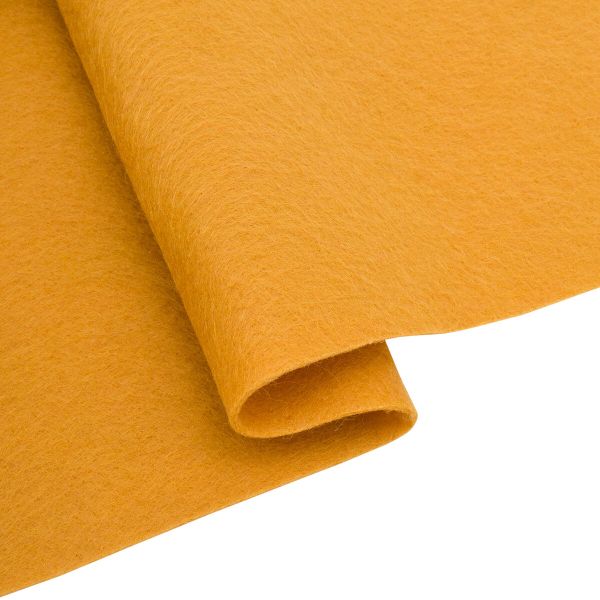 Фетр листовой мягкий 1.5 мм, 30х30 см, 180 г/м², 100% п/э, 4 шт, горчичный 8110