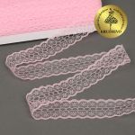 Кружево отделочное в стиле "трикотаж" 28 мм, TBY 1670, цв.09 св.розовый, уп.27.4м