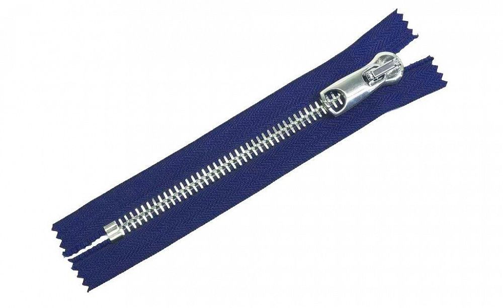 Молния металл Т12 (12 мм) 1 зам., н/раз., 18 см, никель, цв.D040 синий, MaxZipper Premium, 1 шт /TOS/