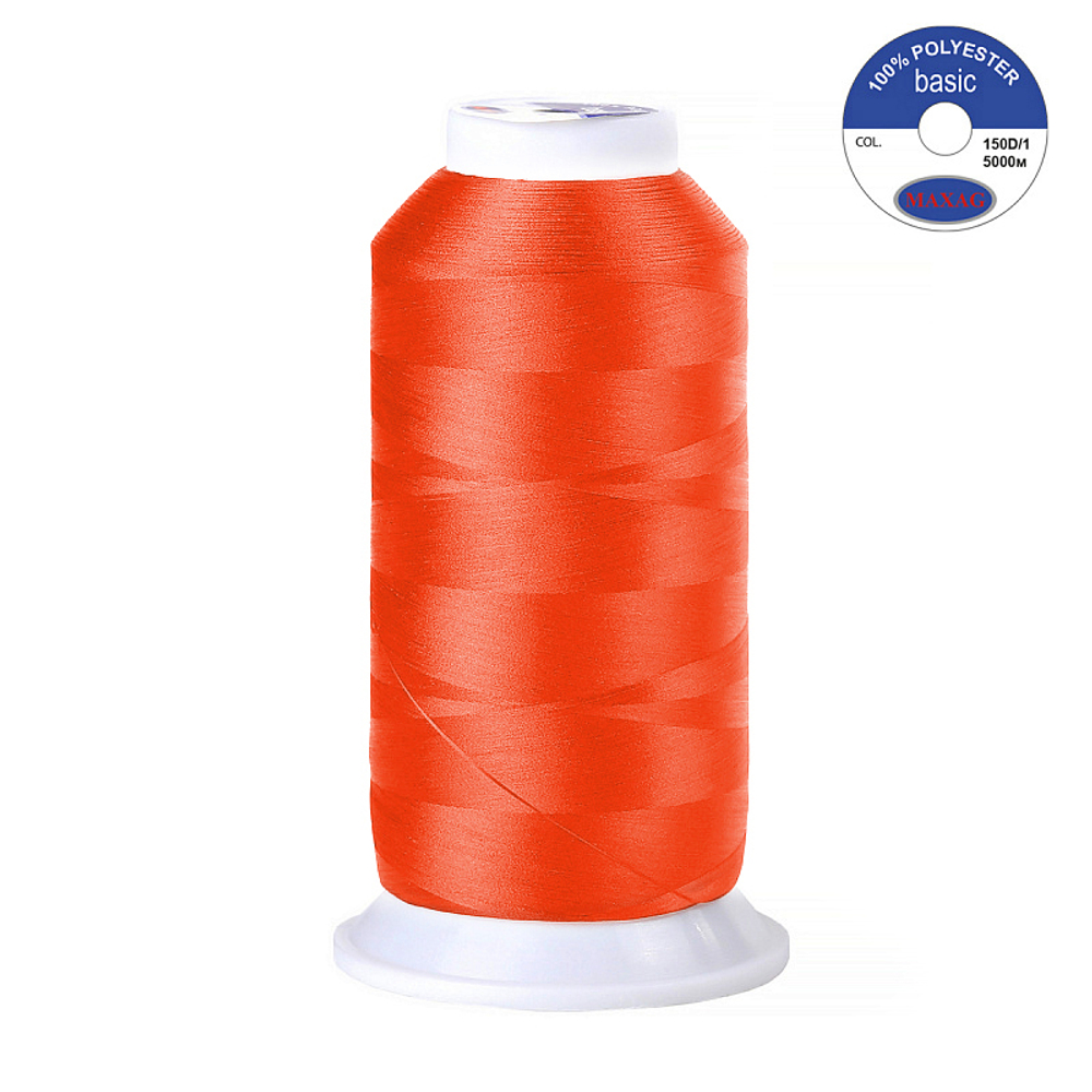 Нитки швейные текстурированные Max, 150D/1, 5000 м, 90г, 579 яр.оранж неон