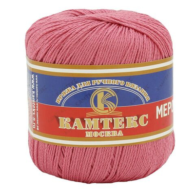 Пряжа Камтекс Мерсеризованный хлопок / уп.10 мот. по 50 г, 200 м, 088 брусника