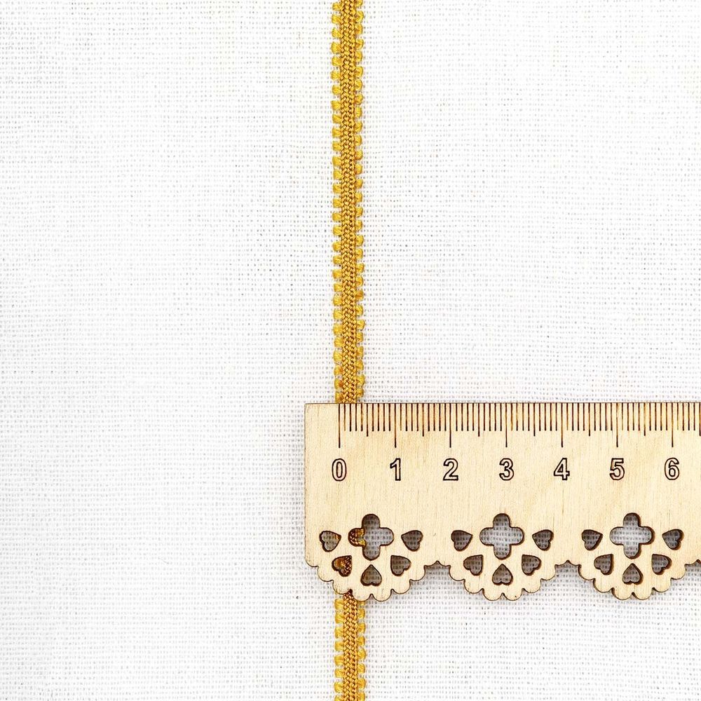 Шнур отделочный сороконожка ⌀5.0 мм / 30 метров, золотистый, С873