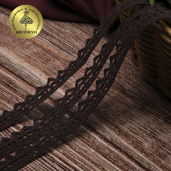 Кружево вязаное (тесьма) 10 мм / 10 метров, 5036.27 цв.27 коричневый, Kruzhevo