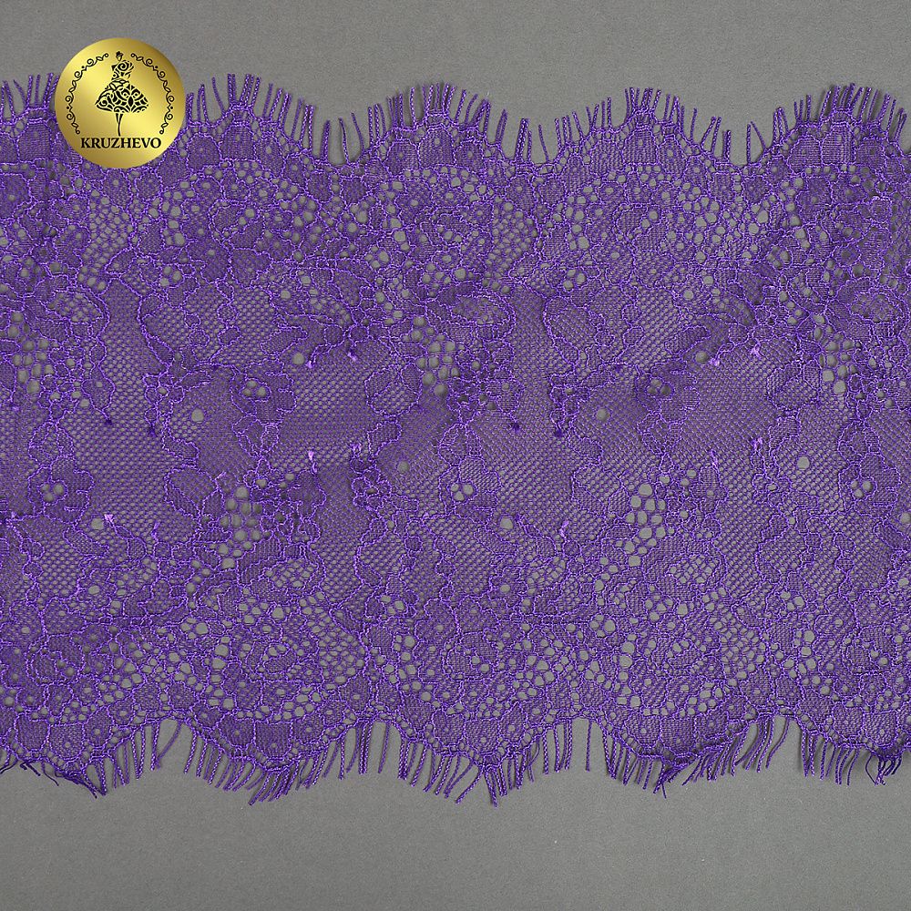 Кружево шантильи (реснички) 170 мм, A88 цв.A0507 сиреневый неон, 3 метра, Kruzhevo
