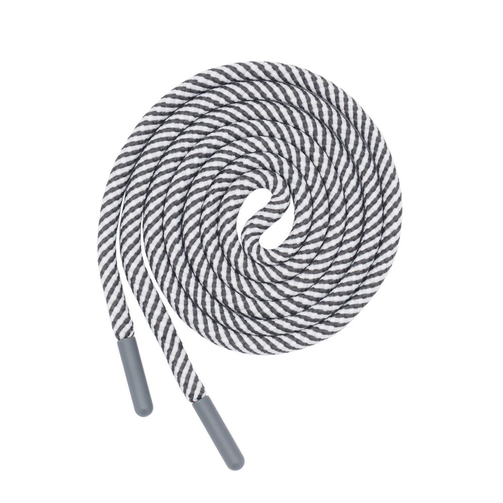 Шнурок круглый двухцветный ⌀5.0 мм / 135см, 1 шт, 09 серый/белый, 3AR2803