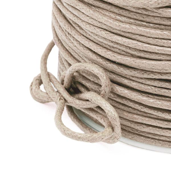 Шнур вощеный ⌀2.0 мм / 100 метров, цв.С098 т.бежевый