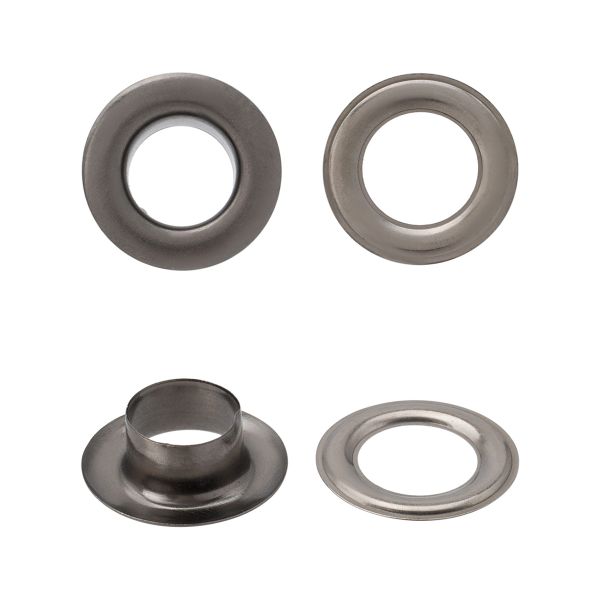 Люверсы металл ⌀7.3 мм, h=5.41 мм, (№5), металл, черный никель, ≈100 шт