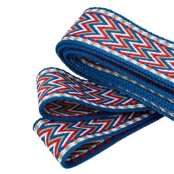 Стропа (ременная лента) 38 мм / 3 метра, [41.33 г/пог.м], с принтом, T0404 синий/белый/красный, 3Al362