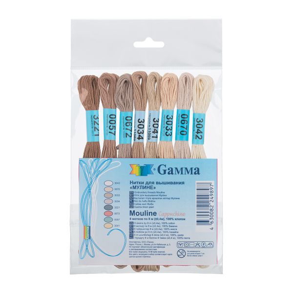Мулине Gamma 100% хлопок, цв.cappuccino, 8 мотков по 8 метров