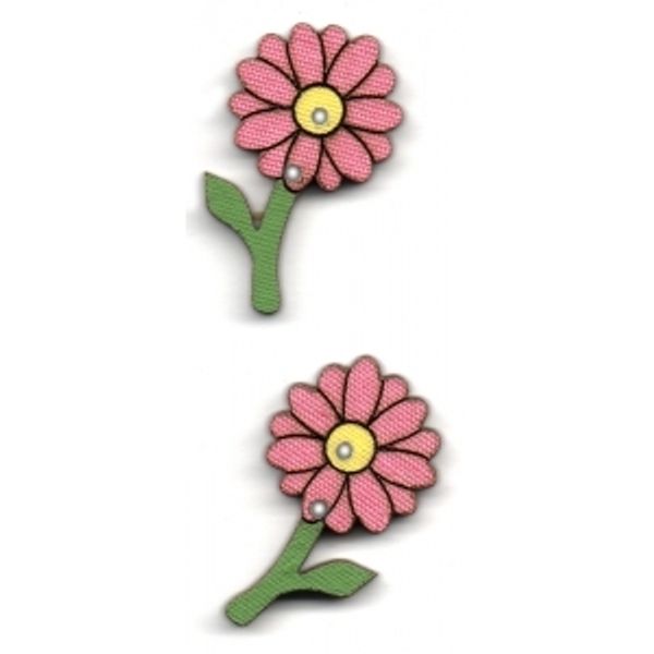 Украшения декоративные пуговицы (розовые ромашки), Aurora, 1 шт, AU-B49900