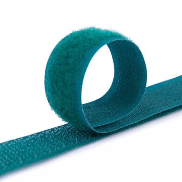 Лента контактная липучка (велкро) пришивная 16 мм / 25 метров, 25 м, 069 изумрудный, Gamma LG-16, ПАРА (крючок+петля), качество 