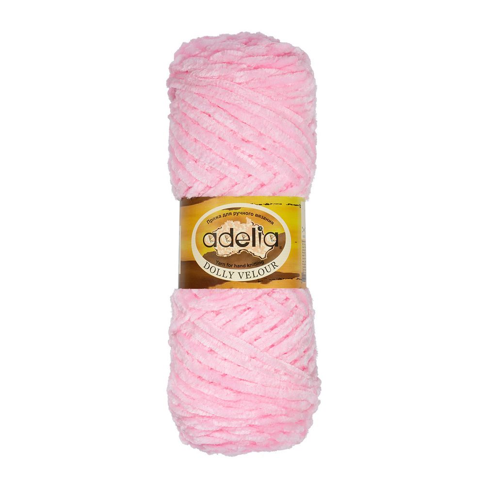 Пряжа Adelia Dolly Velour / уп.5 мот. по 100г, 93м, 27 св.розовый