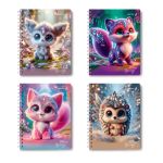 Тетрадь ученическая общая, A5 48 л. на гребне 65 г/м², белизна 100 %, 8 шт, клетка, 01170 Сказочные глазки, Светоч Т107