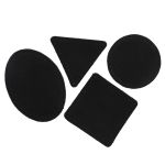 Набор заплаток пришивных из замши, круг, квадрат, треугольник, овал 6см, с перфорацией, 4 шт (20 черный), 59723