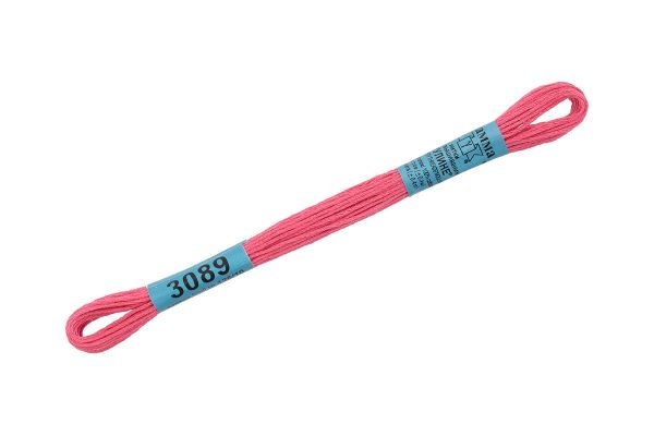 Мулине Gamma 100% хлопок, цв.3089 т.розовый, 24 мотка по 8 метров