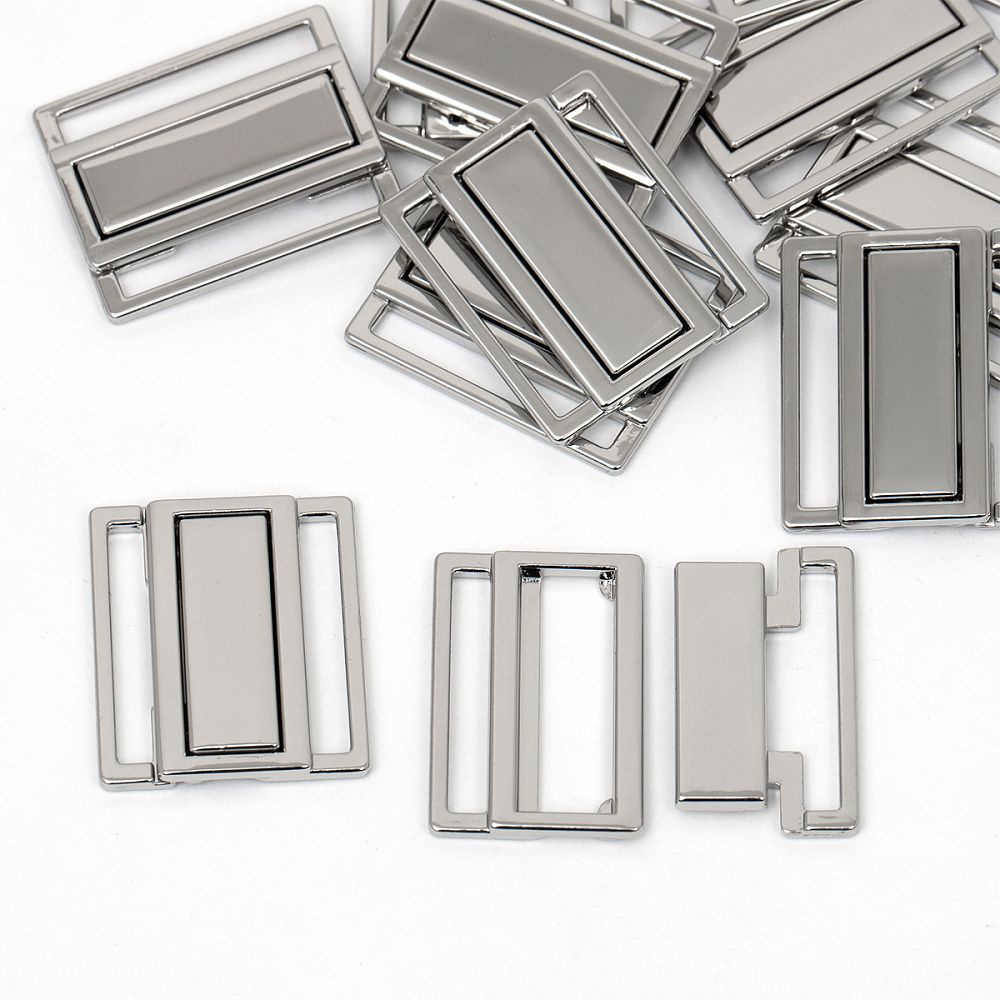 Пряжка-застежка для купальников металл 25.0 мм, 123SW цв.никель уп.10 шт