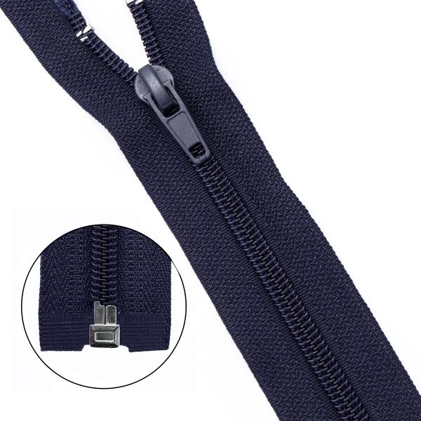 Молния спираль (витая) Т5 (5 мм) 1 зам., разъем., 80 см, 233 т.синий, 10 шт