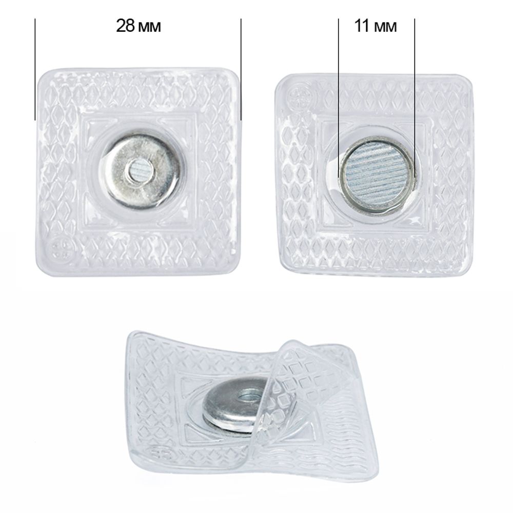 Кнопка магнитная металл ⌀11.0 мм, TBY.64464, цв.никель, уп. 10 шт, TBY