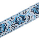 Лента (тесьма) жаккардовая 32.0 мм / 25±1 метров, рис. 9581 Гжель, (5 белый/голубой/т.синий) С1853Г17