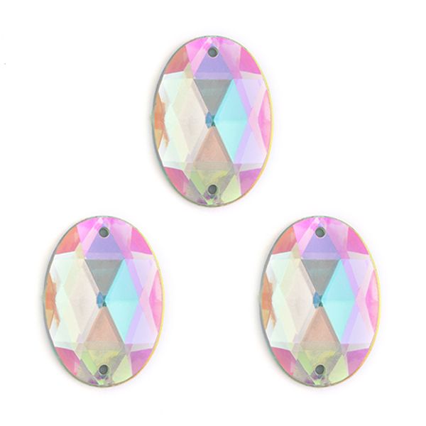 Стразы пришивные акриловые MG.D.02 10x14 мм, овал, цв.23АВ, 100 шт